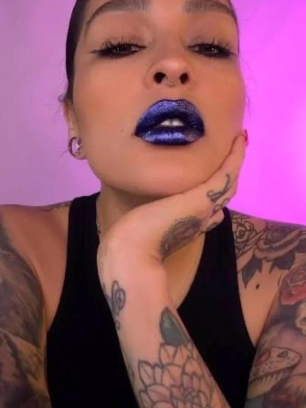 Melt Cosmetics Electrip Lip Paint Freelove Metallic Blue Purple Liquid Lipstick
